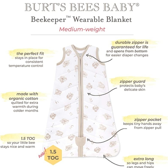 Burt's Bees Pajamas Burts Bees Beekeeper Wearable Blanket 62 Months
